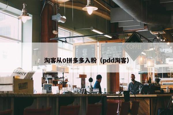 淘客从0拼多多入粉（pdd淘客）