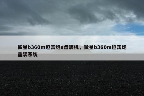 微星b360m迫击炮u盘装机，微星b360m迫击炮重装系统