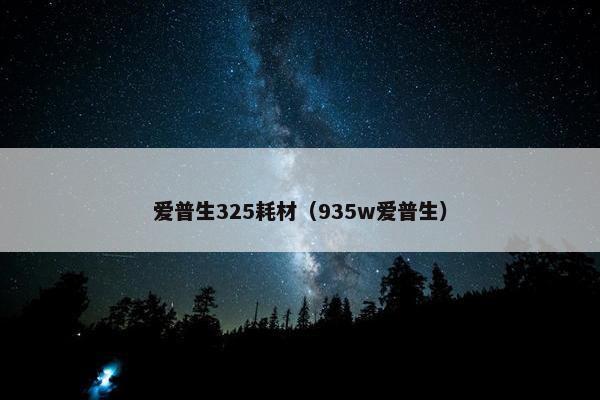 爱普生325耗材（935w爱普生）