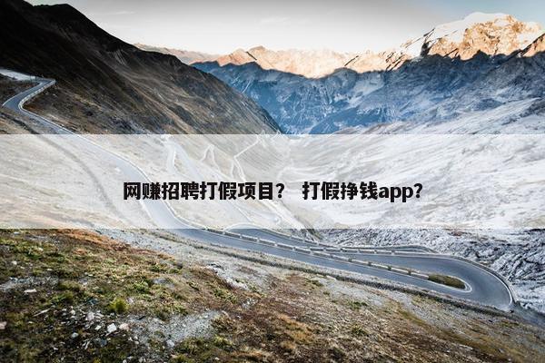 网赚招聘打假项目？ 打假挣钱app？