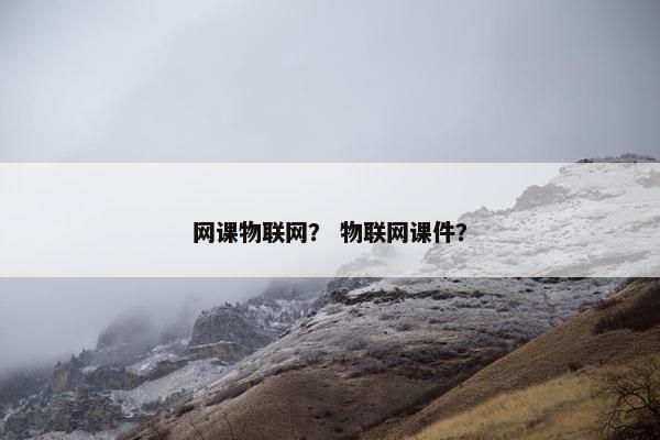 网课物联网？ 物联网课件？