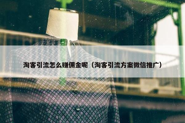 淘客引流怎么赚佣金呢（淘客引流方案微信推广）