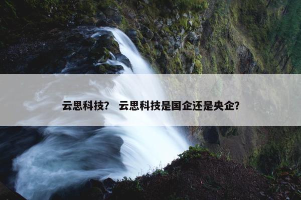 云思科技？ 云思科技是国企还是央企？