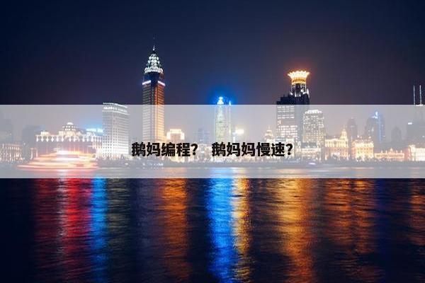 鹅妈编程？ 鹅妈妈慢速？