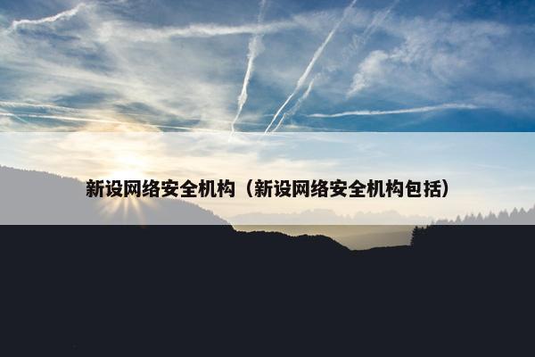 新设网络安全机构（新设网络安全机构包括）