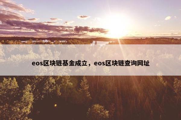 eos区块链基金成立，eos区块链查询网址