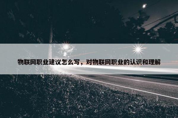 物联网职业建议怎么写，对物联网职业的认识和理解