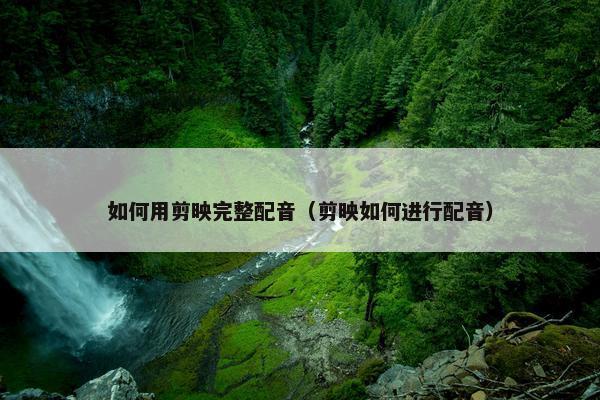 如何用剪映完整配音（剪映如何进行配音）
