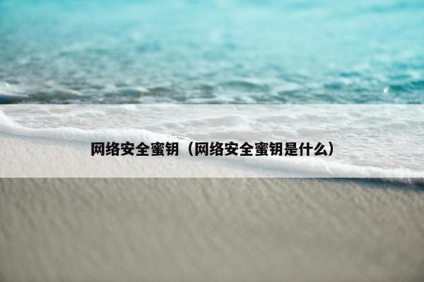 网络安全蜜钥（网络安全蜜钥是什么）