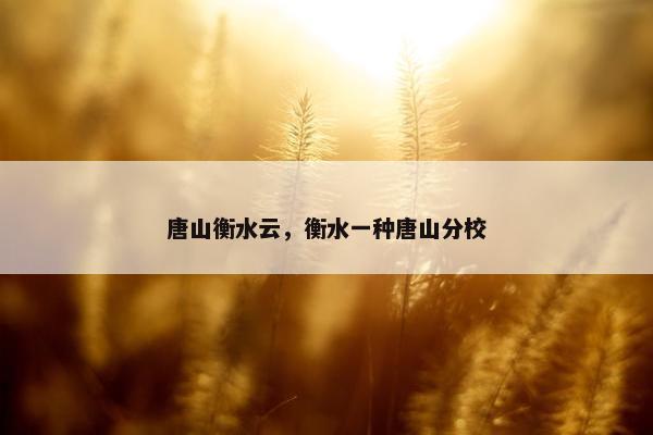 唐山衡水云，衡水一种唐山分校