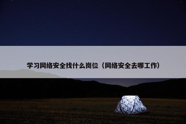 学习网络安全找什么岗位（网络安全去哪工作）