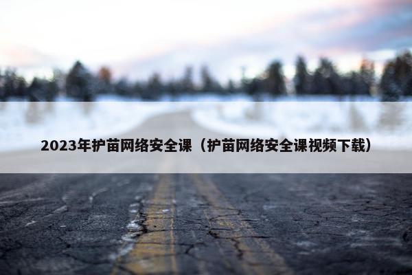 2023年护苗网络安全课（护苗网络安全课视频下载）