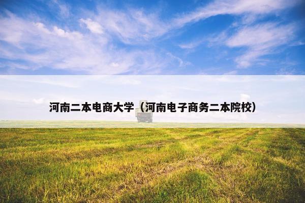 河南二本电商大学（河南电子商务二本院校）
