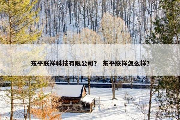 东平联祥科技有限公司？ 东平联祥怎么样？