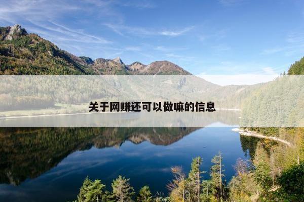 关于网赚还可以做嘛的信息