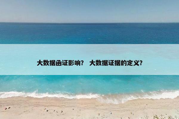 大数据函证影响？ 大数据证据的定义？