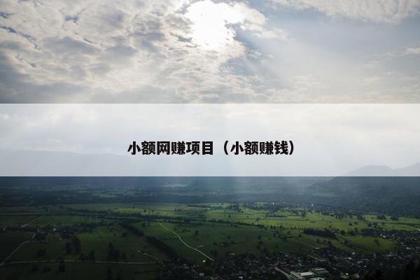 小额网赚项目（小额赚钱）