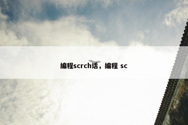 编程scrch话，编程 sc