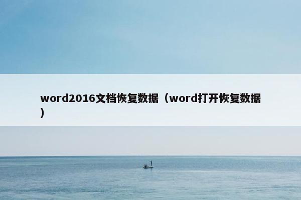 word2016文档恢复数据（word打开恢复数据）