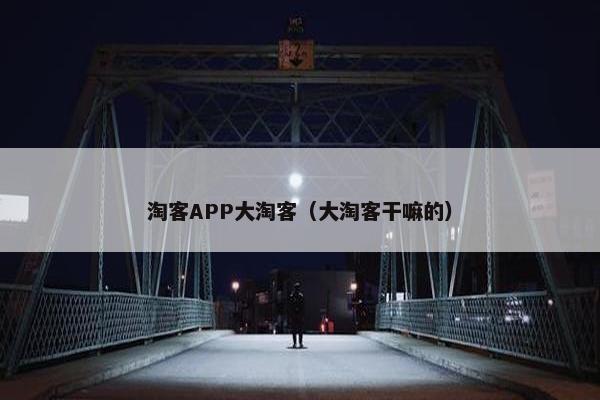 淘客APP大淘客（大淘客干嘛的）