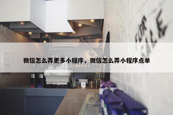 微信怎么弄更多小程序，微信怎么弄小程序点单