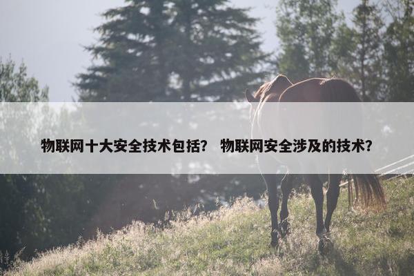 物联网十大安全技术包括？ 物联网安全涉及的技术？