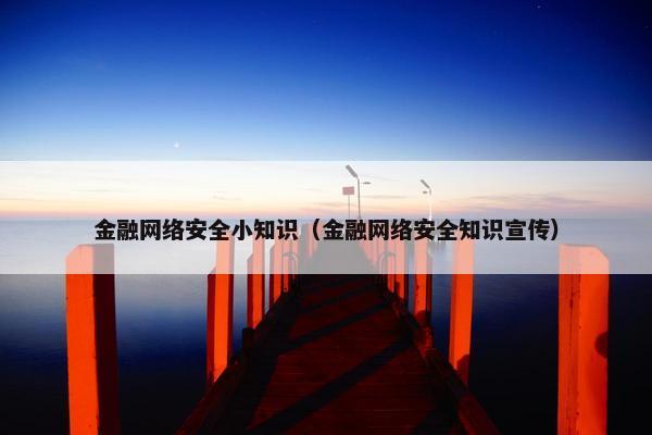 金融网络安全小知识（金融网络安全知识宣传）
