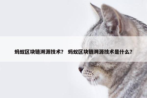 蚂蚁区块链溯源技术？ 蚂蚁区块链溯源技术是什么？