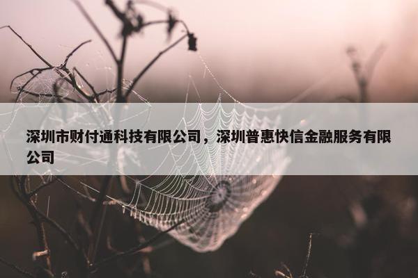 深圳市财付通科技有限公司，深圳普惠快信金融服务有限公司