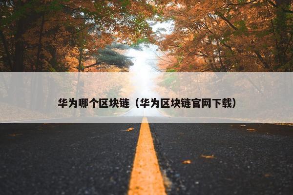 华为哪个区块链（华为区块链官网下载）