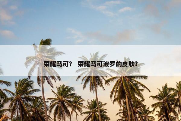 荣耀马可？ 荣耀马可波罗的皮肤？