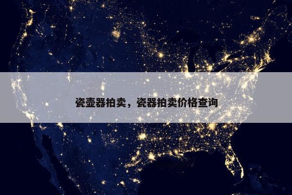 瓷壶器拍卖，瓷器拍卖价格查询