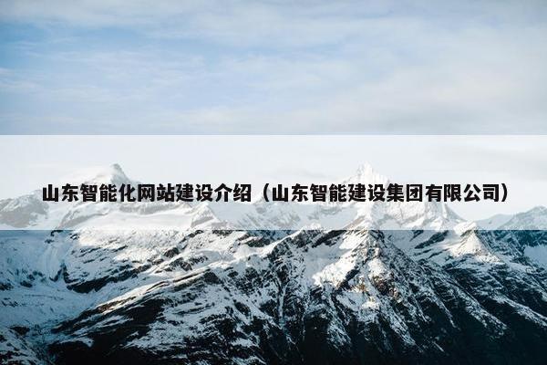 山东智能化网站建设介绍（山东智能建设集团有限公司）