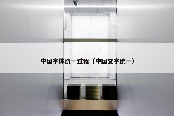 中国字体统一过程（中国文字统一）