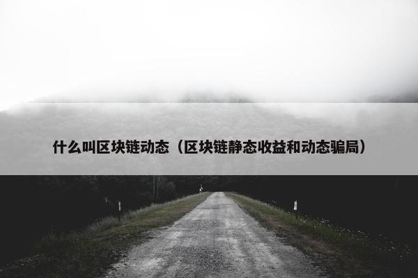 什么叫区块链动态（区块链静态收益和动态骗局）