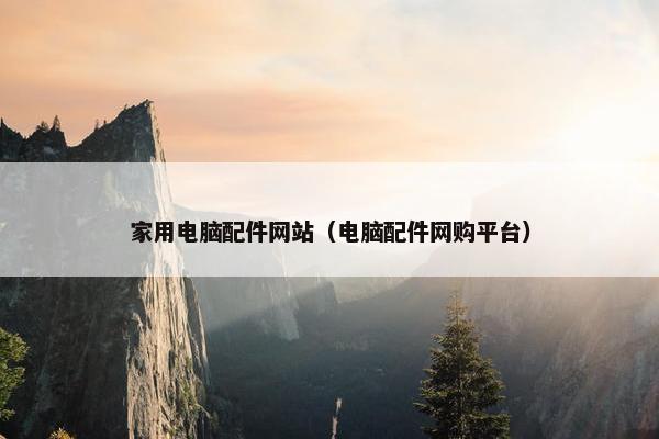 家用电脑配件网站（电脑配件网购平台）