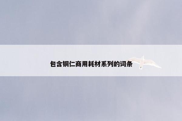 包含铜仁商用耗材系列的词条