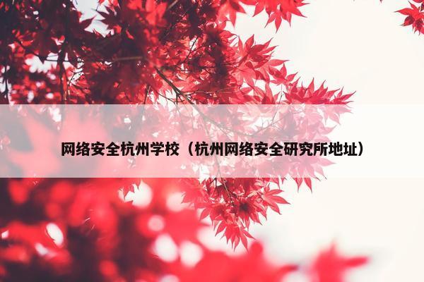网络安全杭州学校（杭州网络安全研究所地址）