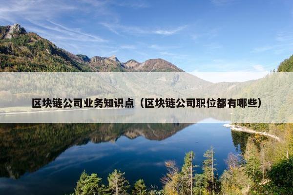 区块链公司业务知识点（区块链公司职位都有哪些）