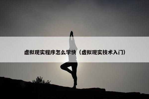 虚拟现实程序怎么学快（虚拟现实技术入门）