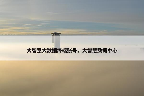 大智慧大数据终端账号，大智慧数据中心