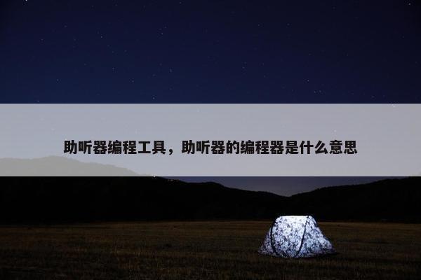 助听器编程工具，助听器的编程器是什么意思