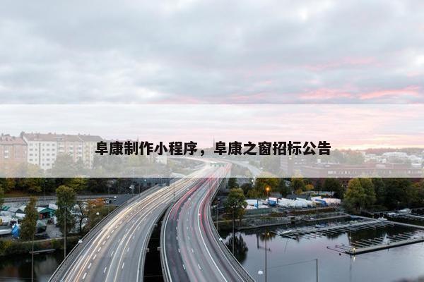 阜康制作小程序，阜康之窗招标公告