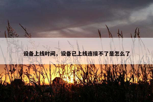 设备上线时间，设备已上线连接不了是怎么了