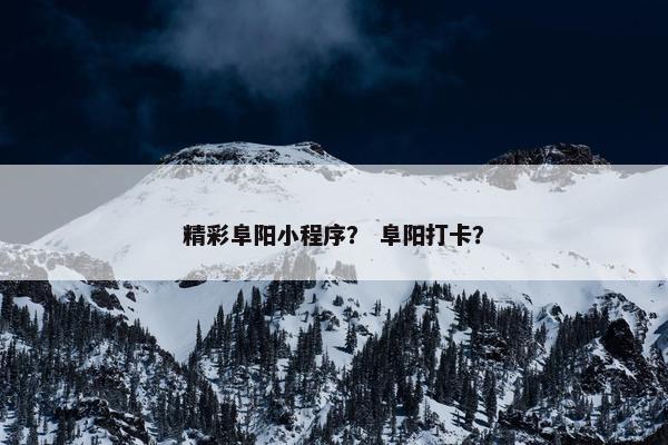 精彩阜阳小程序？ 阜阳打卡？