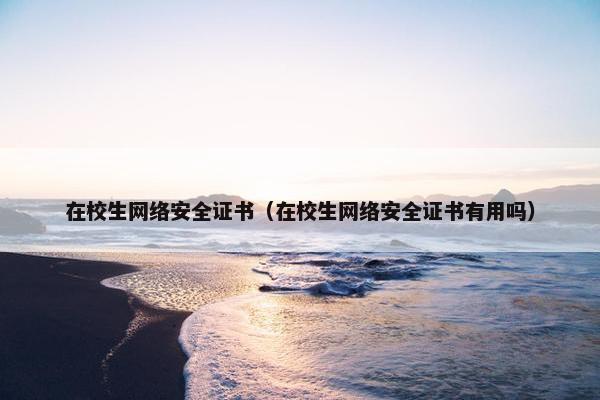 在校生网络安全证书（在校生网络安全证书有用吗）