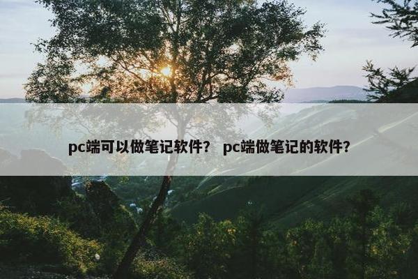 pc端可以做笔记软件？ pc端做笔记的软件？