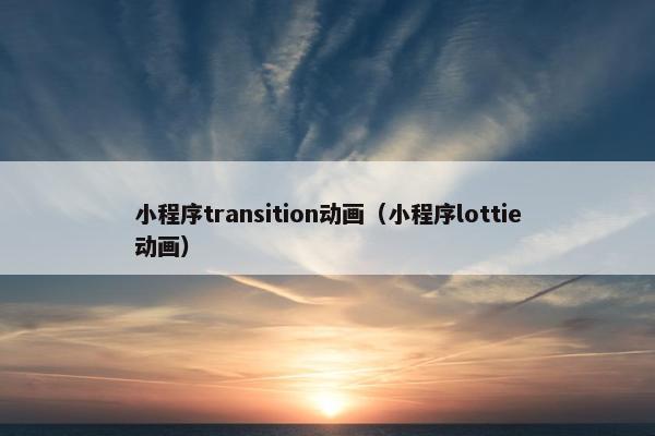 小程序transition动画（小程序lottie动画）