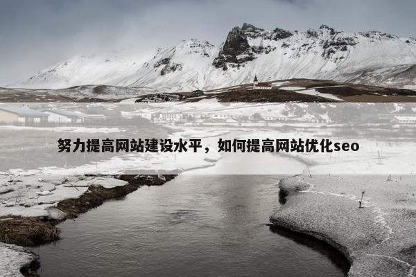 努力提高网站建设水平，如何提高网站优化seo
