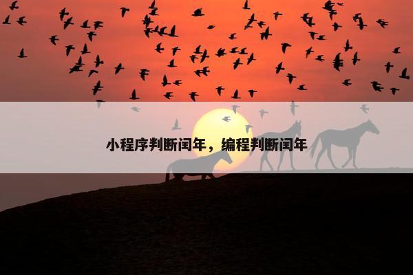 小程序判断闰年，编程判断闰年